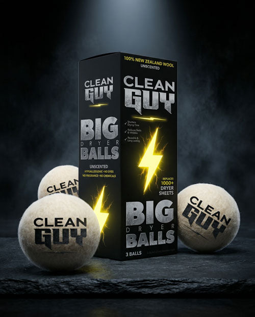 Clean Guy Big Dryer Balls made from 100 percent New Zealand wool