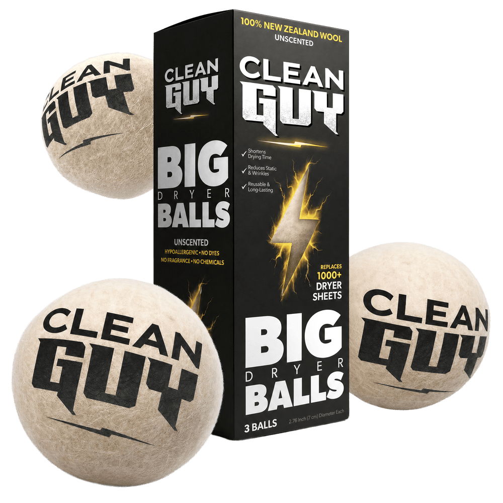 100% New Zealand Wool Dryer Balls - 3 Pack - UNSCENTED - Clean Guy