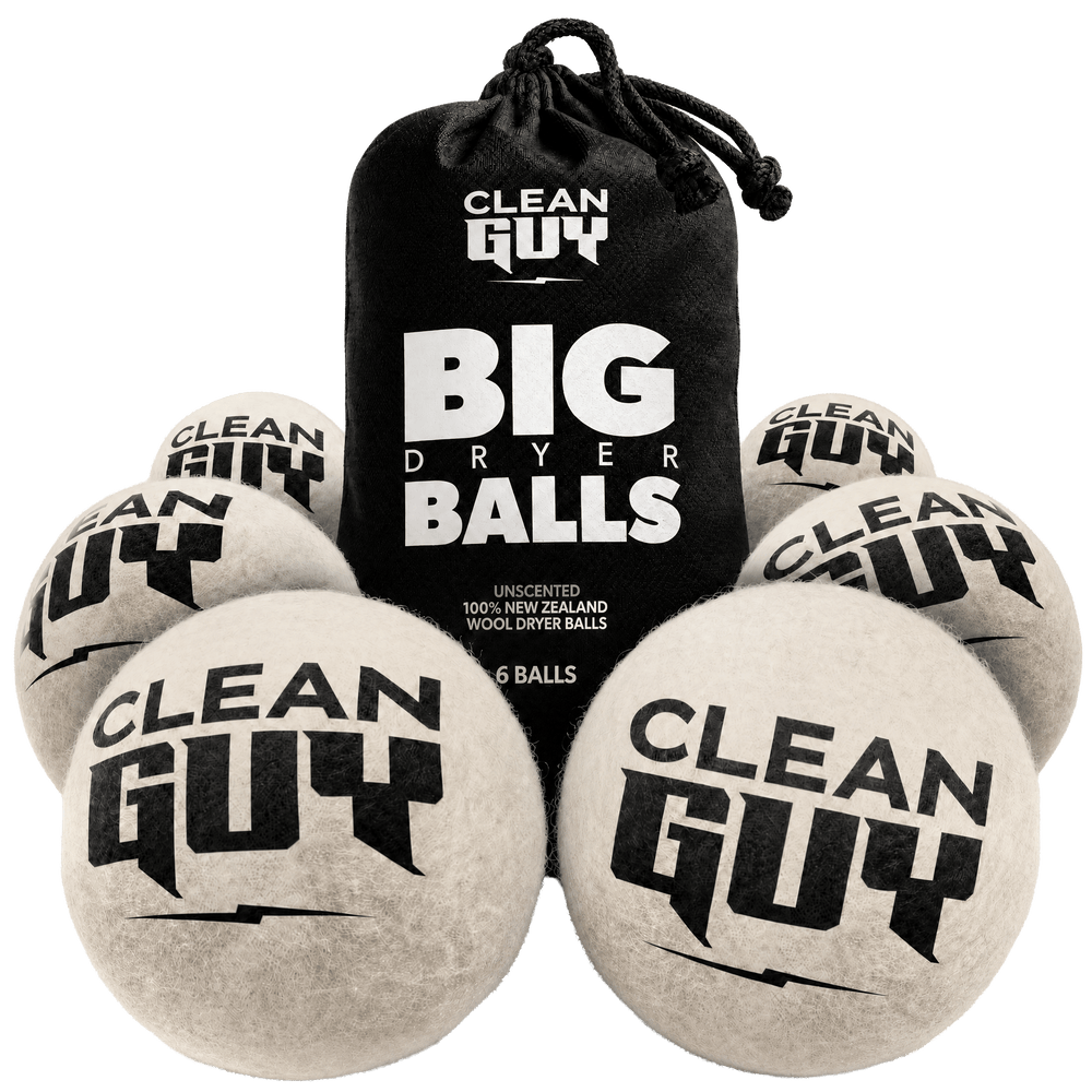 100% New Zealand Wool Dryer Balls - 6 Pack - UNSCENTED - Clean Guy