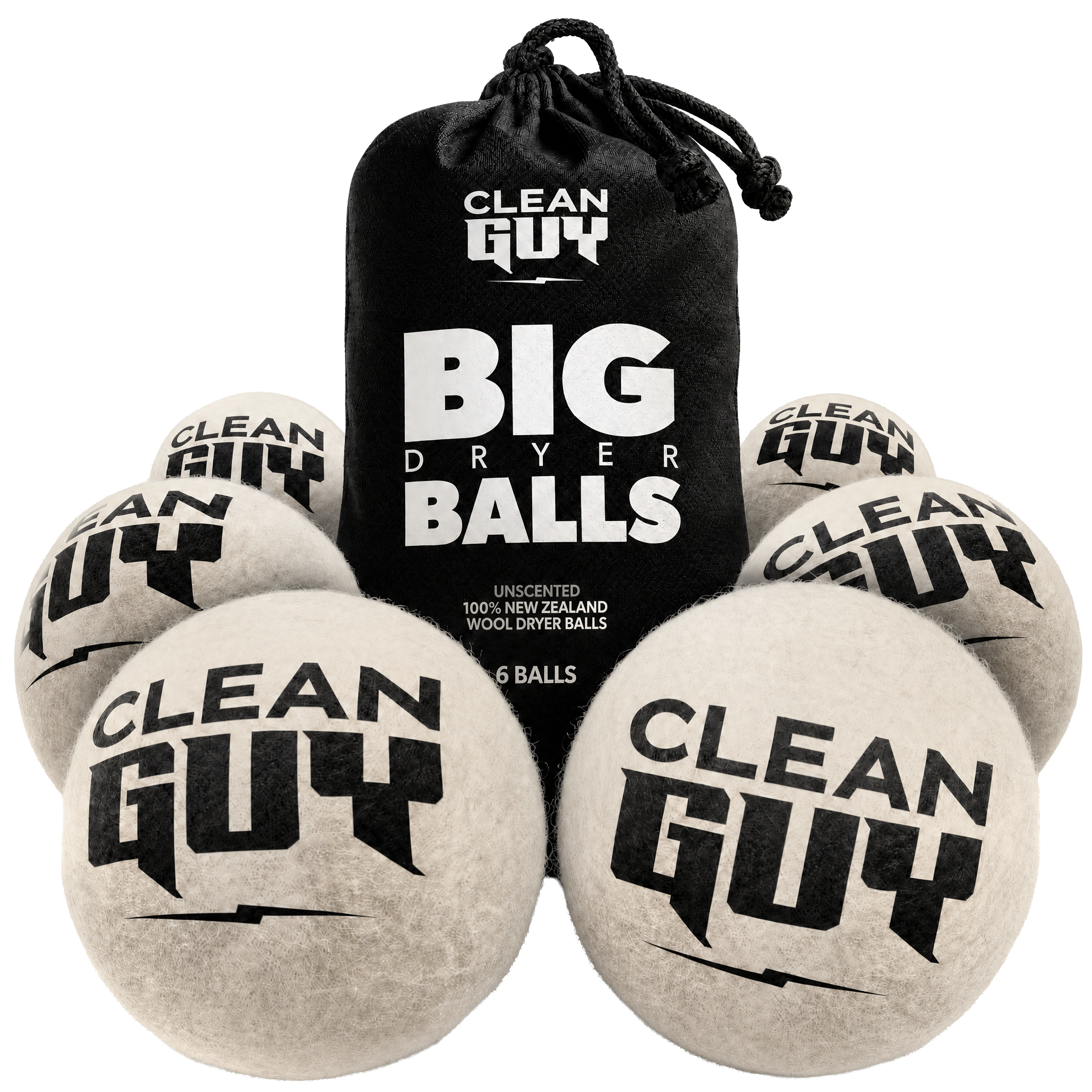 100% New Zealand Wool Dryer Balls - 6 Pack - UNSCENTED