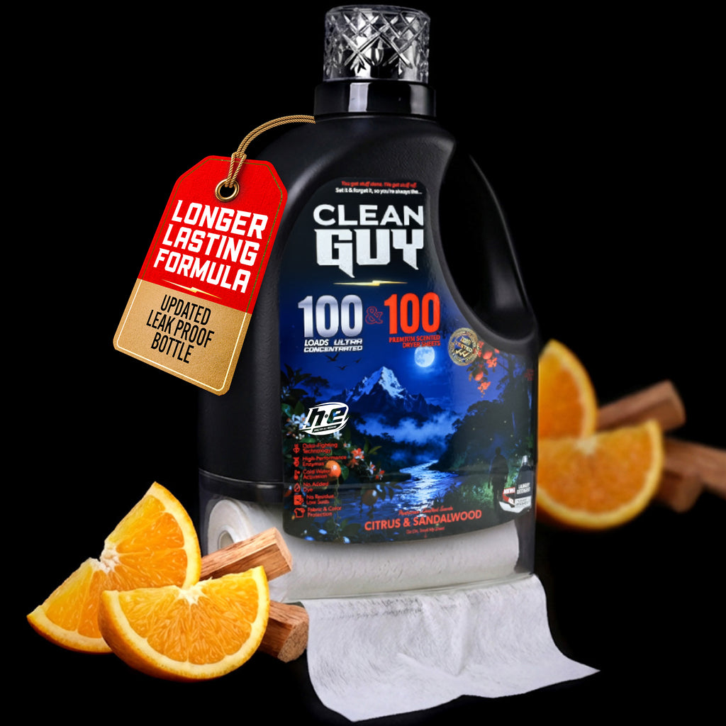 Heavy Duty Premium Laundry Detergent + Built-In Dryer Sheets (100 Loads) - CITRUS & SANDALWOOD