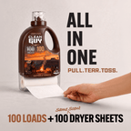 Heavy Duty Premium Laundry Detergent + Built-In Dryer Sheets (100 Loads) - LEATHER & TOBACCO - Clean Guy