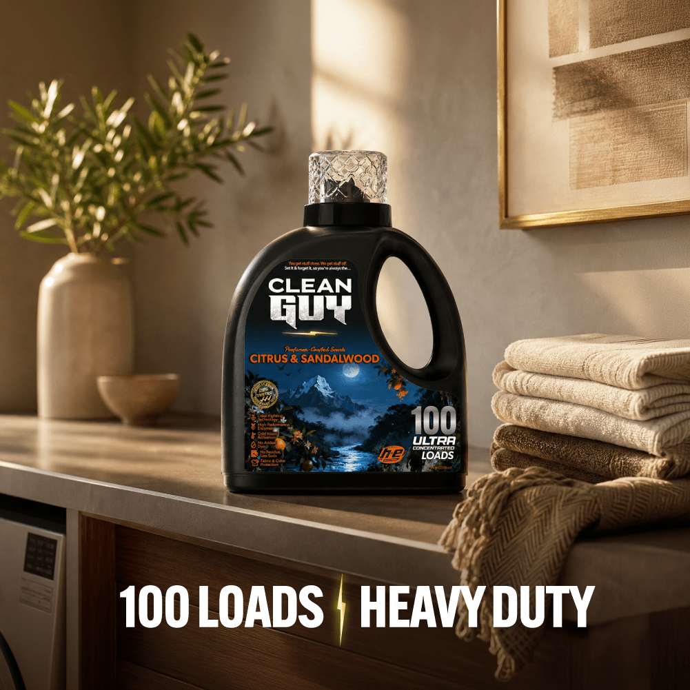 Heavy Duty Premium Laundry Detergent (100 Loads) - CITRUS & SANDALWOOD - Clean Guy