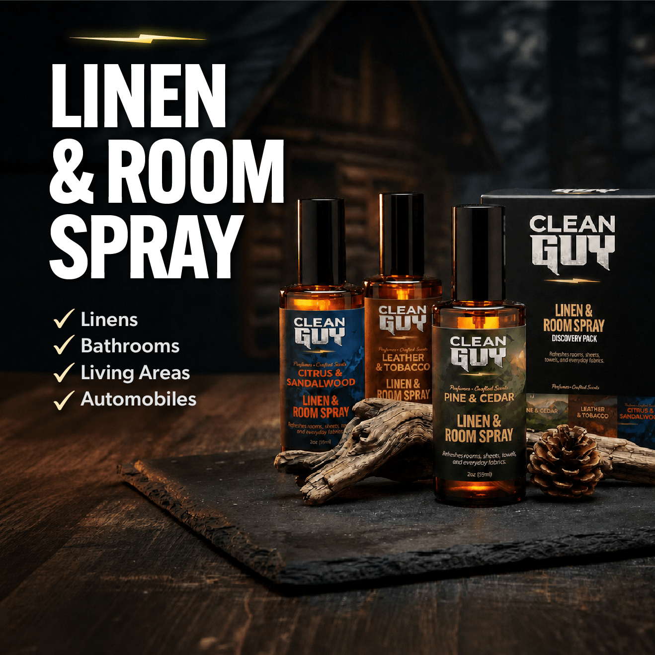 Linen & Room Spray 2oz - 3 Pack - SCENT DISCOVERY - Clean Guy