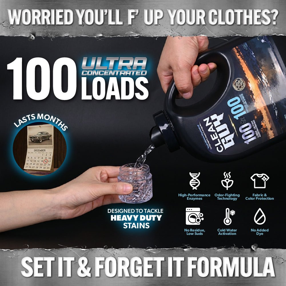 Performance Premium Laundry Detergent + Built-In Dryer Sheets (100 Loads) - FREE & CLEAR. - Clean Guy