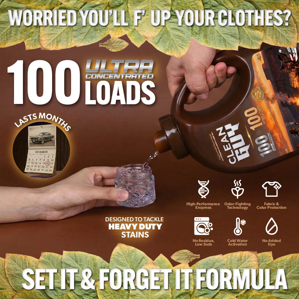 Heavy Duty Premium Laundry Detergent + Built-In Dryer Sheets (100 Loads) -  LEATHER & TOBACCO.