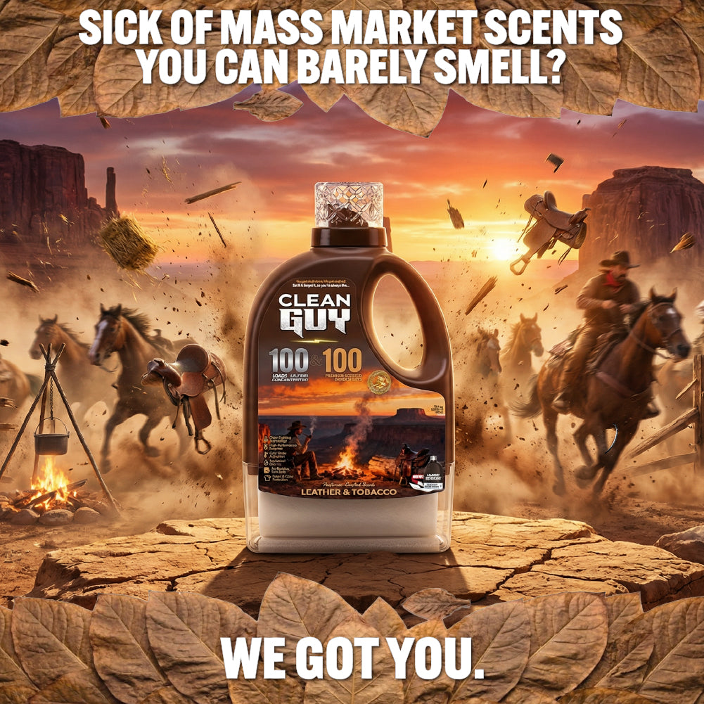 Heavy Duty Premium Laundry Detergent + Built-In Dryer Sheets (100 Loads) -  LEATHER & TOBACCO.