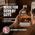 Heavy Duty Premium Laundry Detergent + Built-In Dryer Sheets (100 Loads) - LEATHER & TOBACCO - Clean Guy