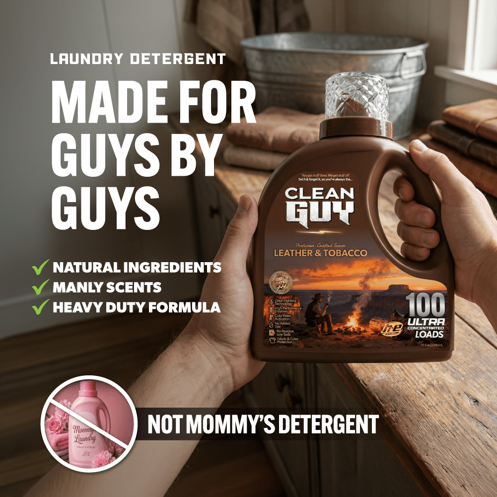 Heavy Duty Premium Laundry Detergent (100 Loads) - LEATHER & TOBACCO - Clean Guy