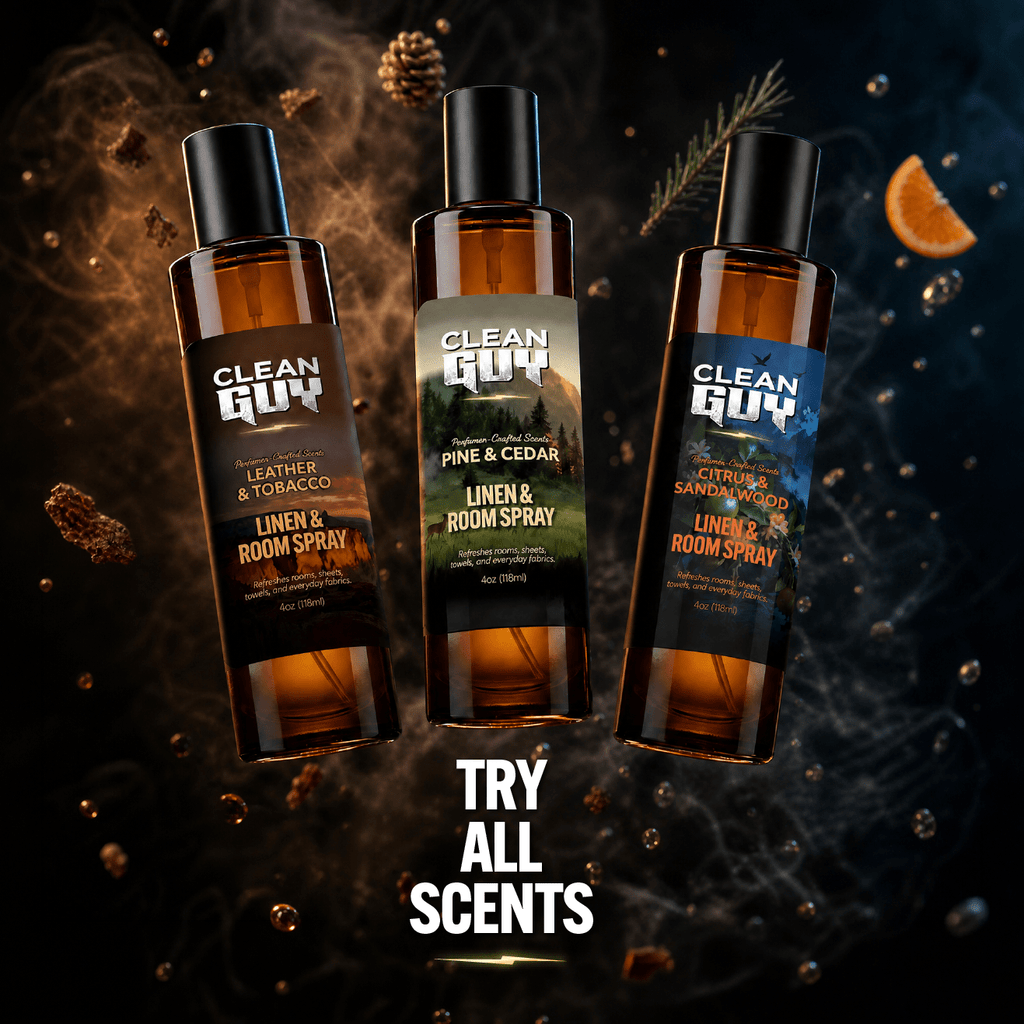 Linen & Room Spray 4oz - LEATHER & TOBACCO - Clean Guy