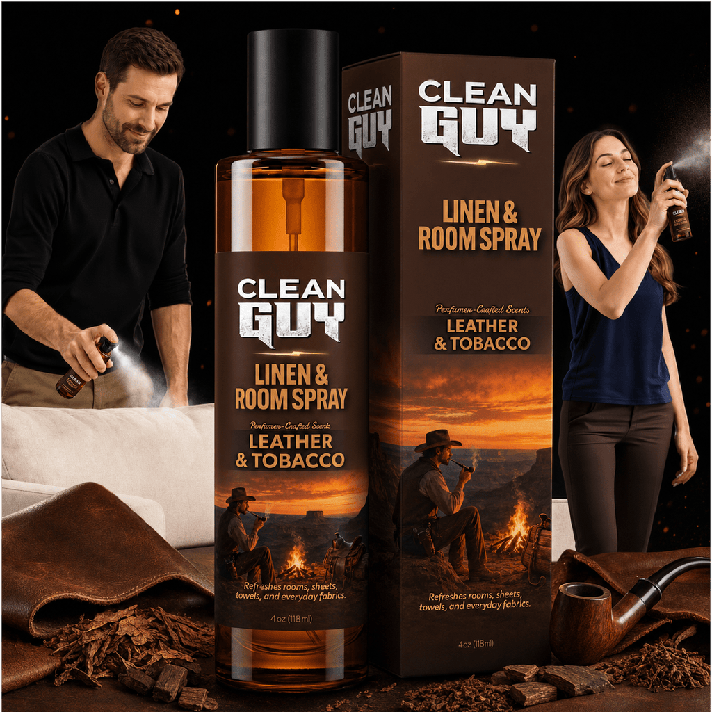 Linen & Room Spray 4oz - LEATHER & TOBACCO - Clean Guy
