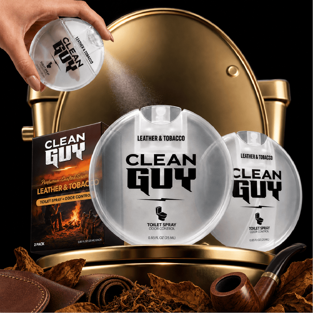 Toilet Spray 2 Pack - LEATHER & TOBACCO - Clean Guy