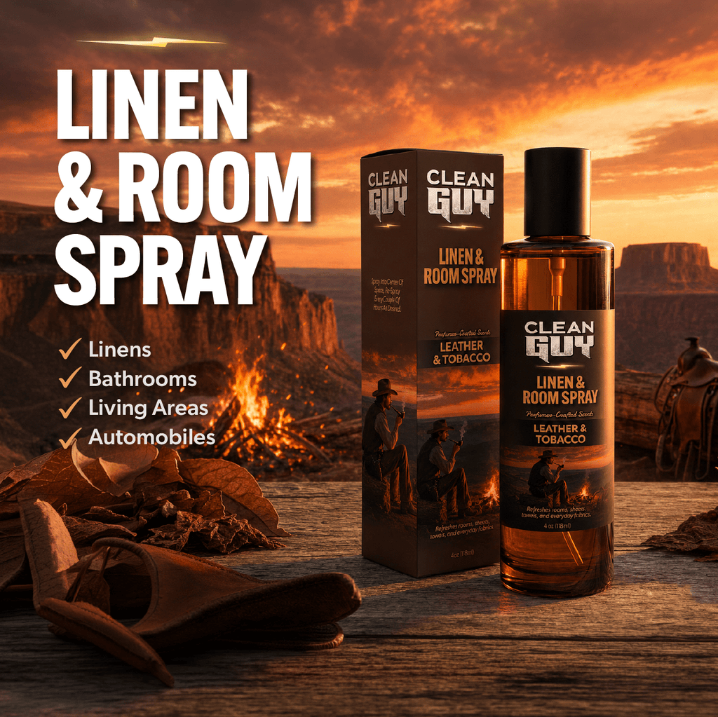 Linen & Room Spray 4oz - LEATHER & TOBACCO - Clean Guy