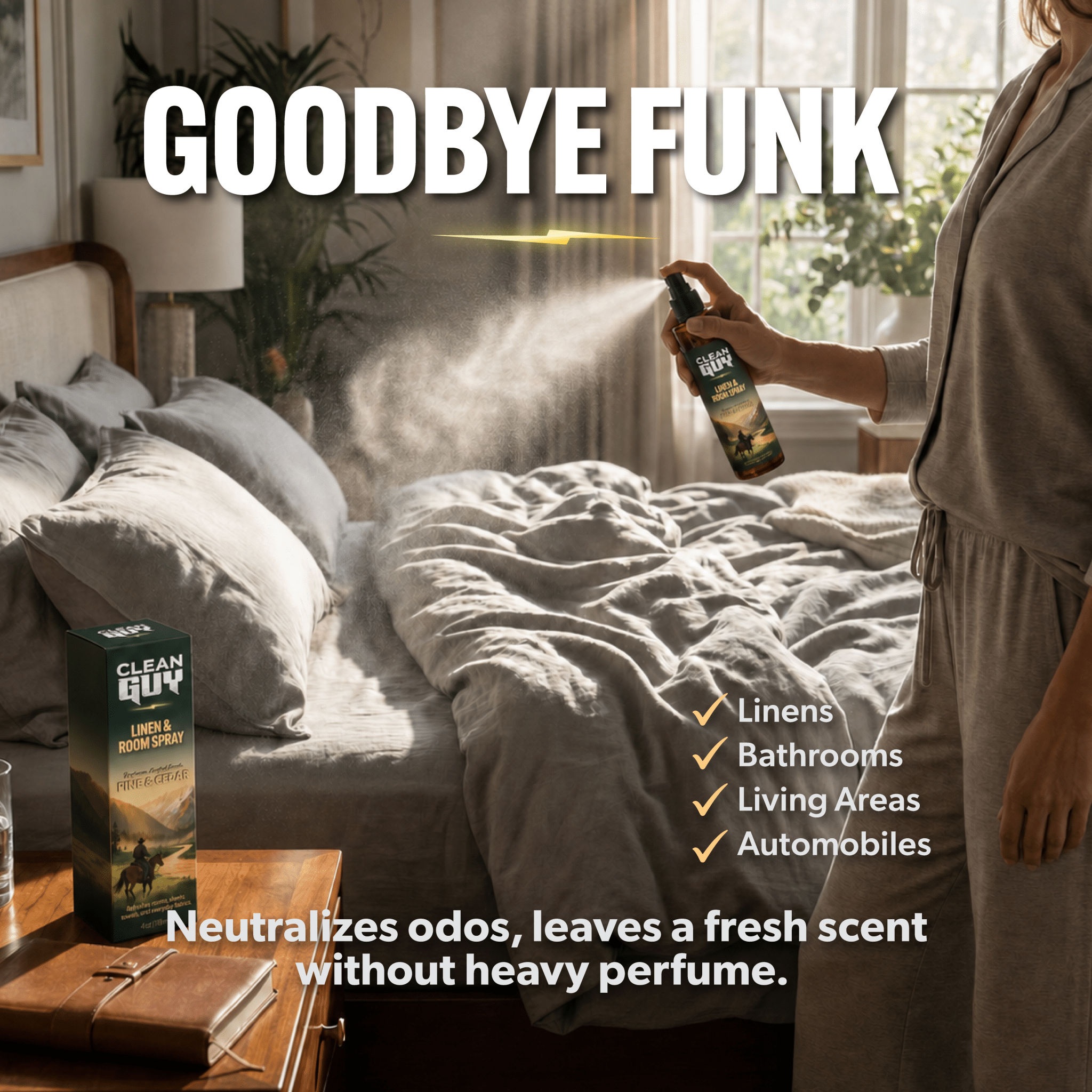 Linen & Room Spray 4oz - PINE & CEDAR - Clean Guy