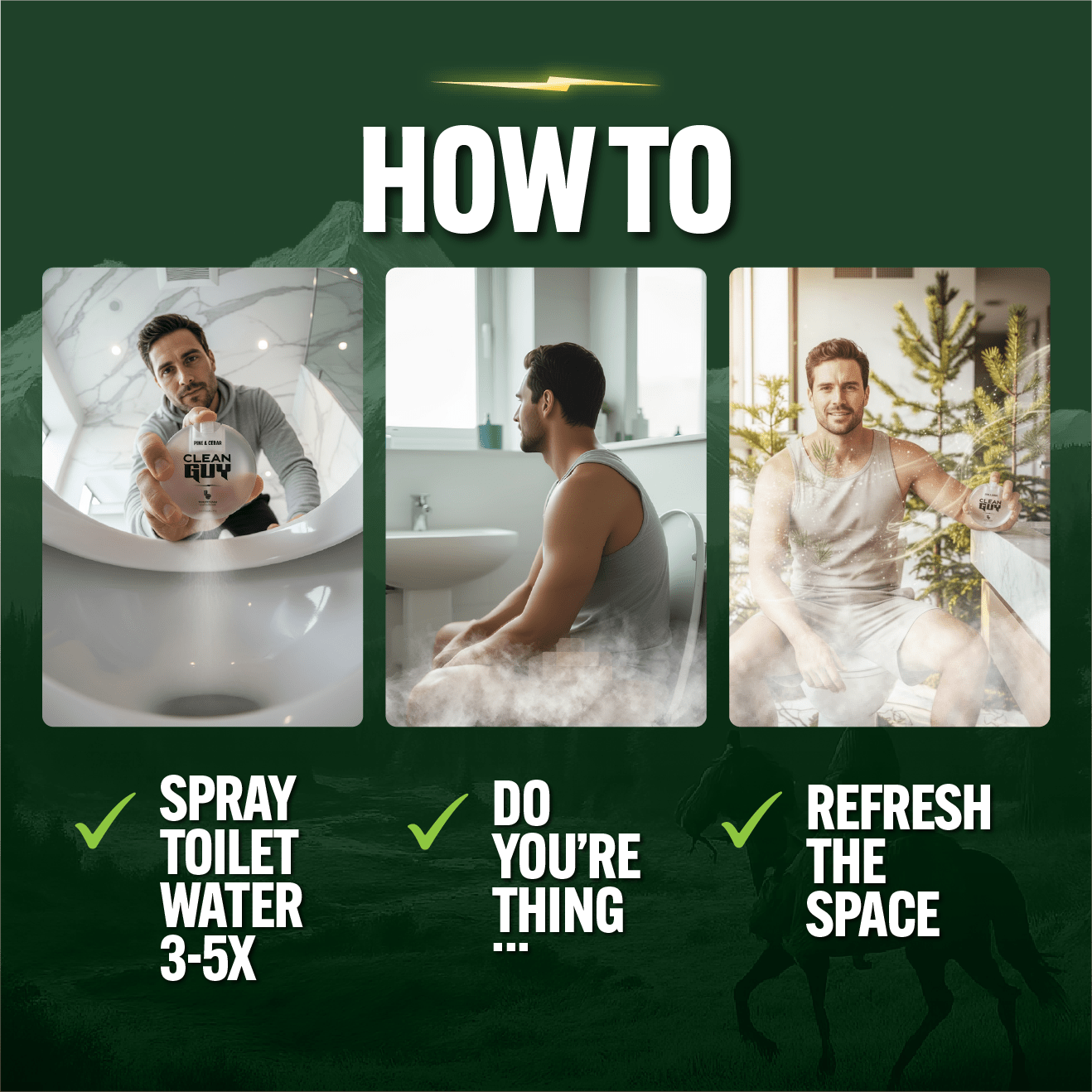 Toilet Spray 2 Pack - PINE & CEDAR - Clean Guy