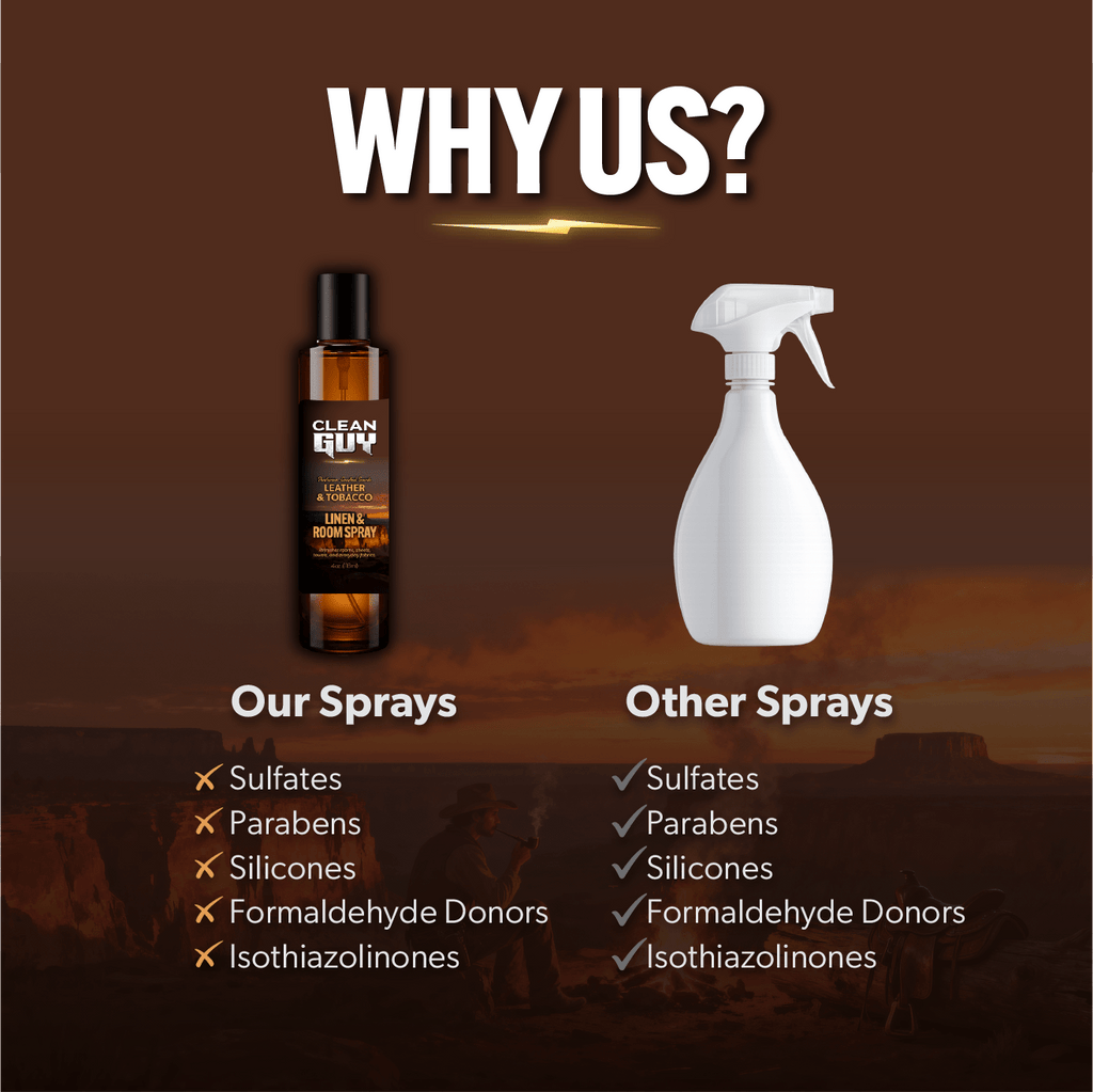 Linen & Room Spray 4oz - LEATHER & TOBACCO - Clean Guy