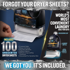 Heavy Duty Premium Laundry Detergent + Built-In Dryer Sheets (100 Loads) - FREE & CLEAR