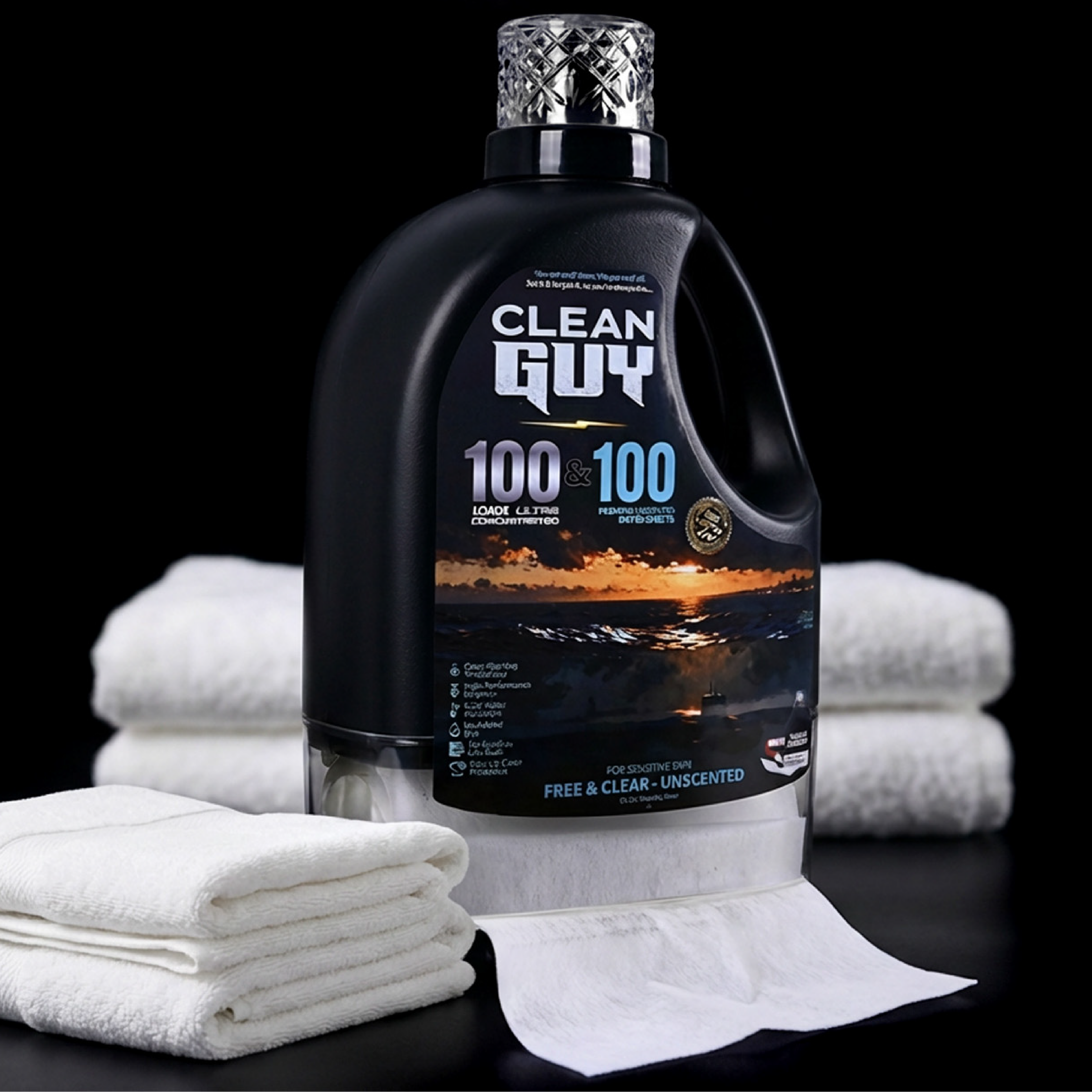 Heavy Duty Premium Laundry Detergent + Built-In Dryer Sheets (100 Loads) - FREE & CLEAR