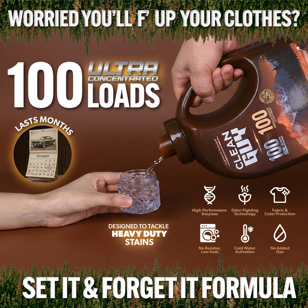 Heavy Duty Premium Laundry Detergent + Built-In Dryer Sheets (100 Loads) - PINE & CEDAR