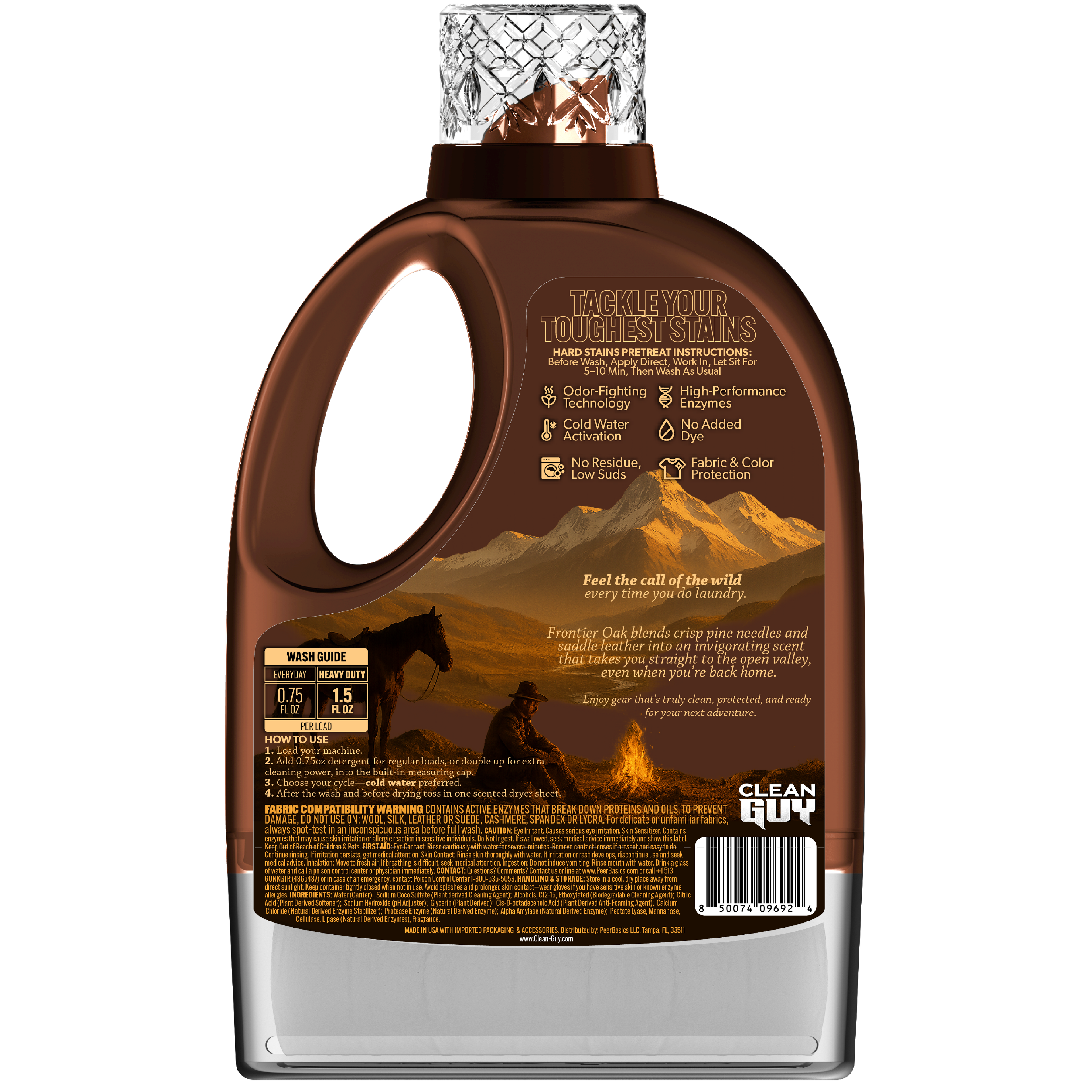 Heavy Duty Premium Laundry Detergent + Built-In Dryer Sheets (100 Loads) - PINE & CEDAR