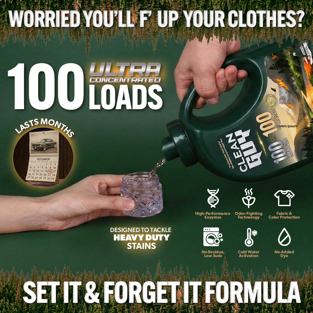 Heavy Duty Premium Laundry Detergent + Built-In Dryer Sheets (100 Loads) - PINE & CEDAR