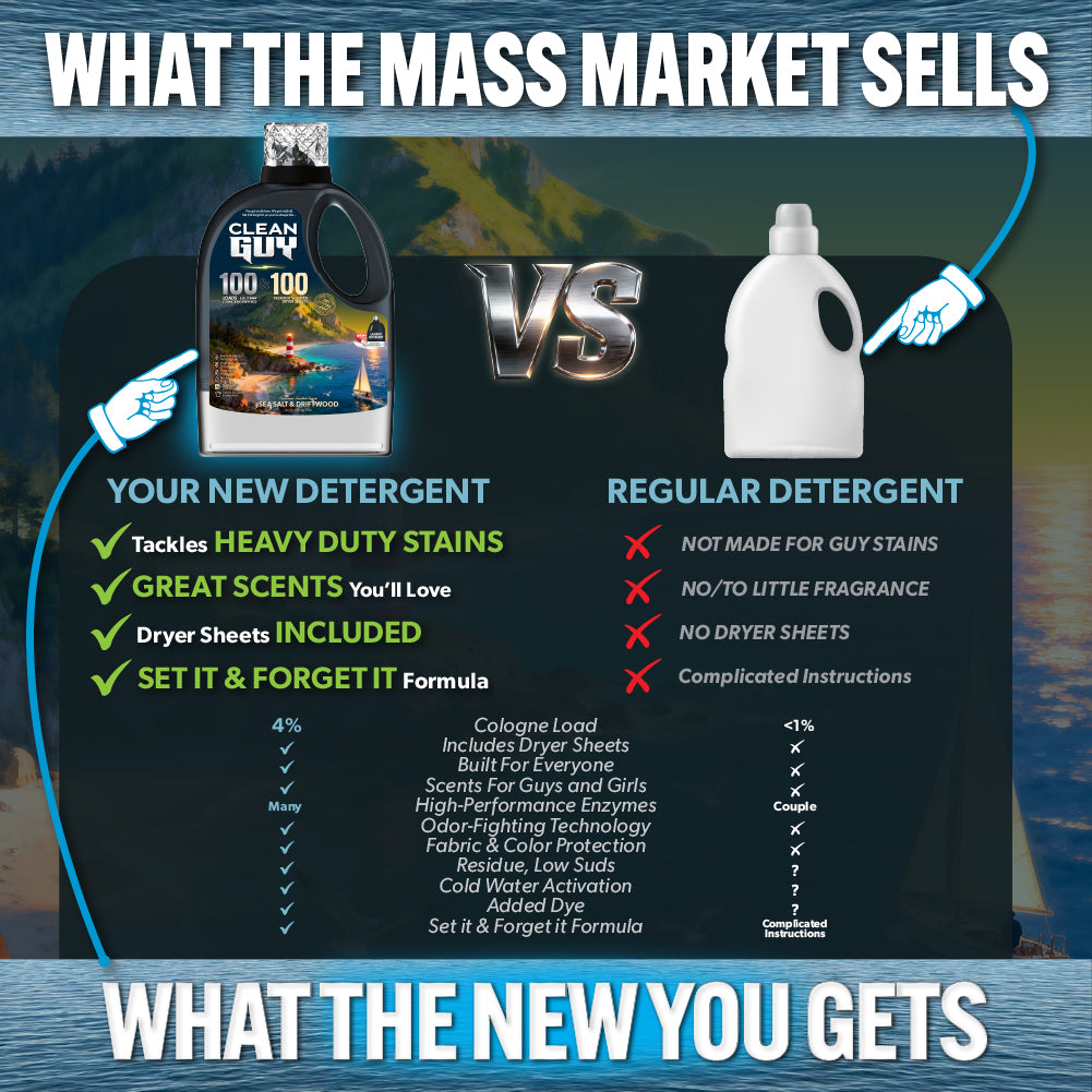 Performance Premium Laundry Detergent + Built-In Dryer Sheets (100 Loads) - SEA SALT & DRIFTWOOD.