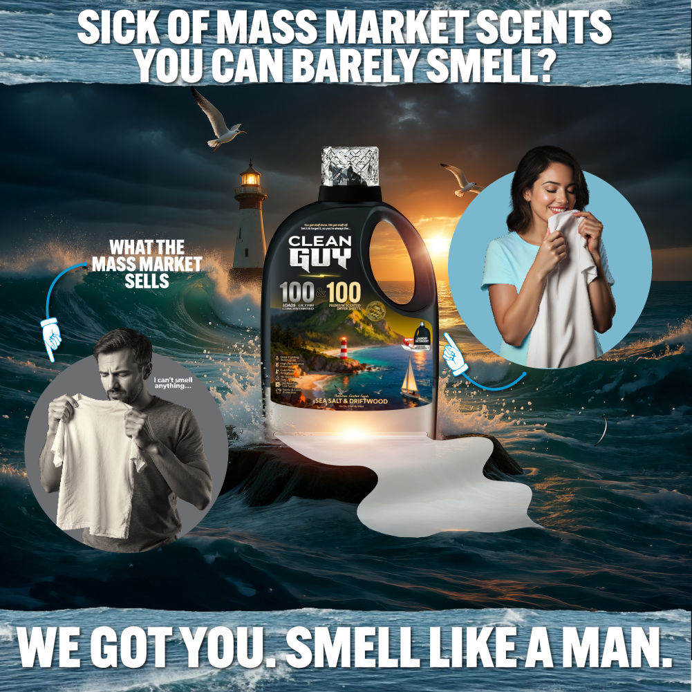 Heavy Duty Premium Laundry Detergent + Built-In Dryer Sheets (100 Loads) - SEA SALT & DRIFTWOOD