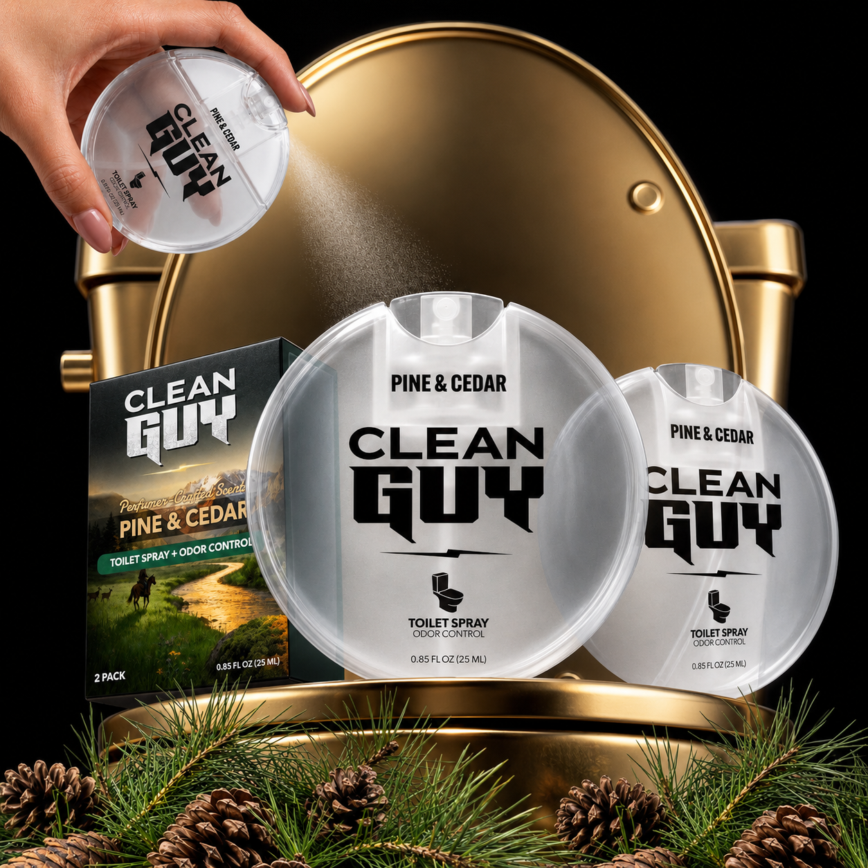 Toilet Spray 2 Pack - PINE & CEDAR